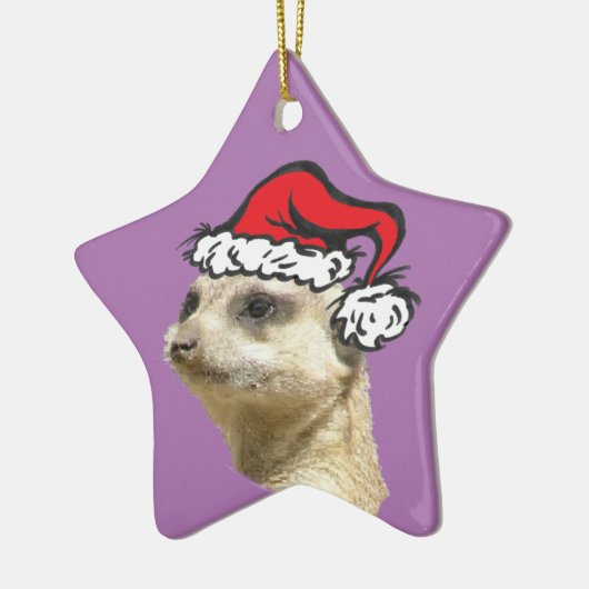 Weihnachts Meerkat Maßgeschneidertes Star-Ornament Keramikornament (Links)