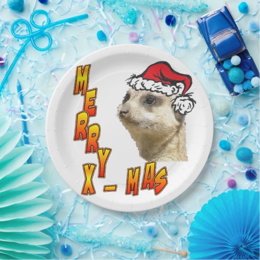 Weihnachts Meerkat Merry Xmas Rundpapier Platte Pappteller (Party)