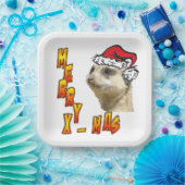 Weihnachts Meerkat Merry Xmas Square Papierplatte Pappteller (Party)