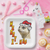 Weihnachts Meerkat Merry Xmas Square Papierplatte Pappteller (Party)