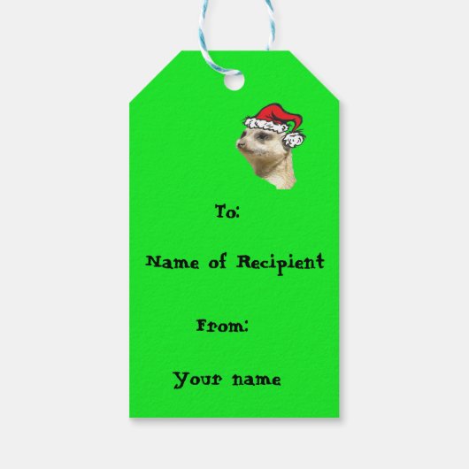 Weihnachts-Meerkat-Tags Geschenkanhänger (Rückseite)