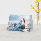 Weihnachts-Melting-Snowman-Spaß Karte (Gelbe Blume)