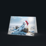 Weihnachts-Melting-Snowman-Spaß Karte<br><div class="desc">Ein schmelzender Schneemann sitzt auf einem Baum mit einem Weihnachtsmann,  der von schmelzendem Eis und Schnee unter einer strahlenden Sonne umgeben ist.</div>