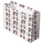 Weihnachts-Meme Six Seven 67 6 7 Santa Große Geschenktüte (Vorderseite Schrägansicht)