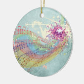 Weihnachts-Memento mit Regenbogen und Musik Keramik Ornament (Links)