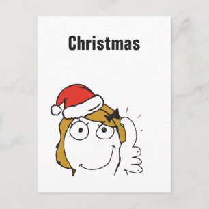 Weihnachts-Memes Blonde Troll Benutzerdefinierter Feiertagspostkarte