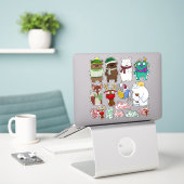 Weihnachts-Menagerie-Aufkleberbogen Aufkleber (Laptop auf Schreibtisch)