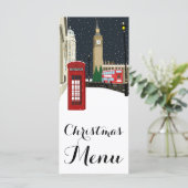 Weihnachts-Menü in London Menükarte (Stehend Vorderseite)
