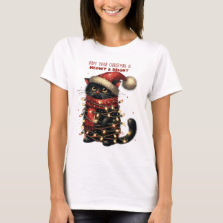 Weihnachts-Meowy und leuchtendes Cat-Hemd T-Shirt