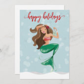 Weihnachts-Mermaid Feiertagskarte (Vorne/Hinten)