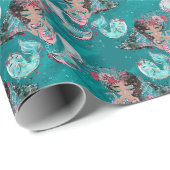 Weihnachts-Mermaid & Freunde Geschenkpapier (Rolleneckpunkt)