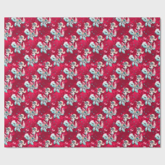 Weihnachts-Mermaid & Freunde Geschenkpapier (Flach)