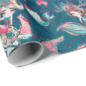 Weihnachts-Mermaid & Freunde Geschenkpapier (Rolleneckpunkt)