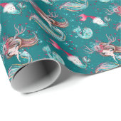 Weihnachts-Mermaid & Freunde Geschenkpapier (Rolleneckpunkt)