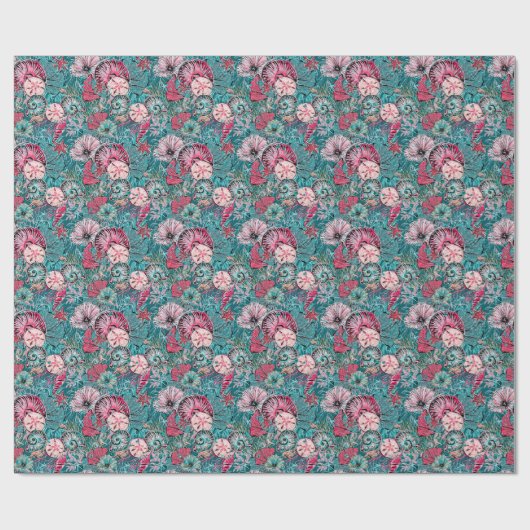 Weihnachts-Mermaid & Freunde Geschenkpapier (Flach)