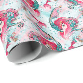 Weihnachts-Mermaid & Freunde Geschenkpapier (Rolleneckpunkt)