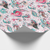 Weihnachts-Mermaid & Freunde Geschenkpapier (Ecke)