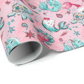 Weihnachts-Mermaid & Freunde Geschenkpapier (Rolleneckpunkt)