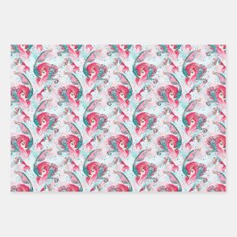 Weihnachts-Mermaid & Freunde Geschenkpapier Set