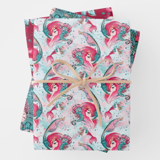 Weihnachts-Mermaid & Freunde Geschenkpapier Set (Beispiel)