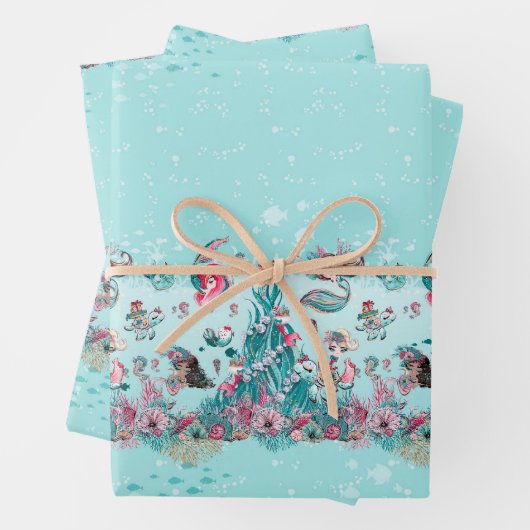 Weihnachts-Mermaid & Freunde Geschenkpapier Set (Beispiel)