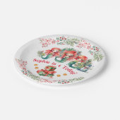 Weihnachts-Mermaid Geburtstagspapier Plakat Pappteller (Schrägansicht)