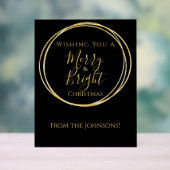 Weihnachts-Merry-Bright Black Gold Party Acrylschild (Neutral)