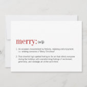 Weihnachts-Merry-Definition Feiertagskarte (Vorderseite)