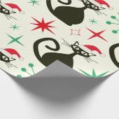 Weihnachts-Mid-Century-Retro-Atomkatzen  Geschenkpapier (Ecke)
