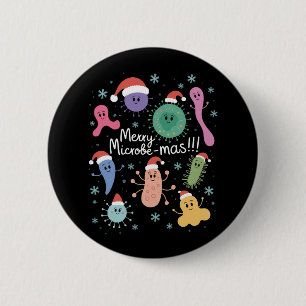 Weihnachts-Mikrobiologie-Lehrer Mikrobe Button