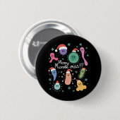 Weihnachts-Mikrobiologie-Lehrer Mikrobe Button (Vorne & Hinten)
