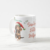 Weihnachts-Mini-Dackel Kaffeetasse (Vorderseite Links)