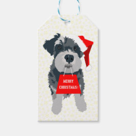 Weihnachts Mini Schnauzer Weihnachtsmannmütze Gesc Geschenkanhänger