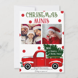 Weihnachts-Minifotos Roter-LKW-Fotografie-Flyer Einladung