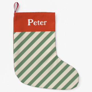 Weihnachts-Minimal-Diagonal Streifen Grüne Seite Kleiner Weihnachtsstrumpf