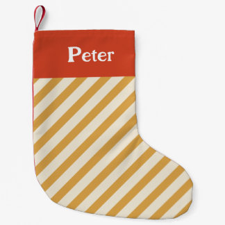 Weihnachts-Minimal-Diagonalstreifen gelb Kleiner Weihnachtsstrumpf
