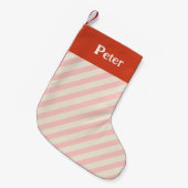 Weihnachts-Minimal-Diagonalstreifen Rosa Kleiner Weihnachtsstrumpf (Vorderansicht (hängend))