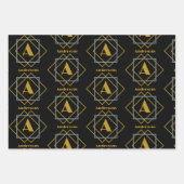 Weihnachts-Minimalistische Monogramm in Rahmen nac Geschenkpapier Set (Vorderseite)