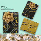 Weihnachts-Minimalistische Monogramm in Rahmen nac Geschenkpapier Set