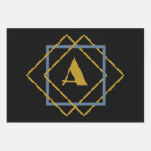 Weihnachts-Minimalistische Monogramm in Rahmen nac Geschenkpapier Set (Vorderseite)