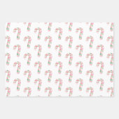 Weihnachts-Minze Rosa Schneeflocken Candy Snowman Geschenkpapier Set (Vorderseite 2)