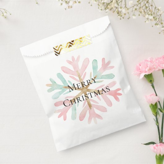 Weihnachts-Minze Schneeflocken auf Weiß Geschenktütchen (Versiegelt)