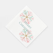 Weihnachts-Minze Schneeflocken auf Weiß Serviette (Ecke)