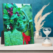 Weihnachts-Mistletoe Aquamarin Fotoplatte (Seite)