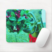 Weihnachts-Mistletoe Aquamarin Mousepad (Mit Mouse)