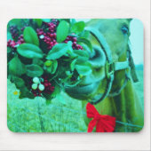 Weihnachts-Mistletoe Aquamarin Mousepad (Vorne)