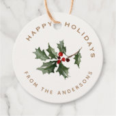 Weihnachts-Mistletoe Familienname Geschenk Geschenkanhänger (Vorderseite)