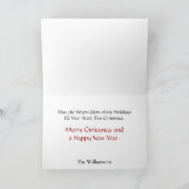 Weihnachts-Mistletoe Gold Rahmen Weihnachtsfeierta Feiertagskarte (Innenseite)