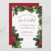 Weihnachts-Mistletoe Hochzeit Speichern Sie die Da Save The Date (Vorne/Hinten)