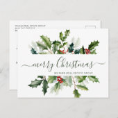 Weihnachts-Mistletoe Holiday Corporate Gruß Postkarte (Vorne/Hinten)
